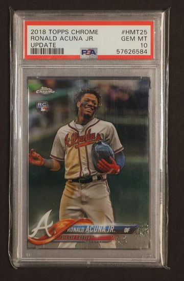 2018 Topps Chrome Update Ronald Acuna Jr. #HMT25 PSA 10
