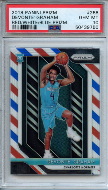2018 Prizm Devonte' Graham Red White Blue PSA 10
