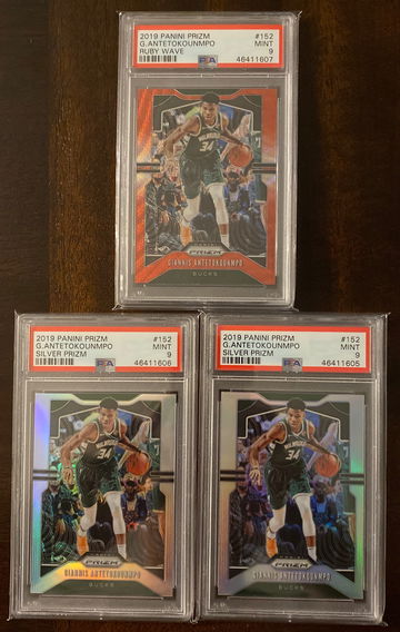 Giannis Antetokounmpo Silver Prizm Ruby Wave Lot 