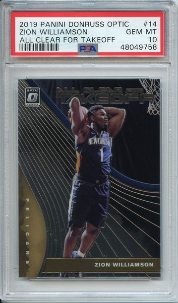 Zion Williamson Optic All Clear For Takeoff Rookie PSA 10 NEP 758