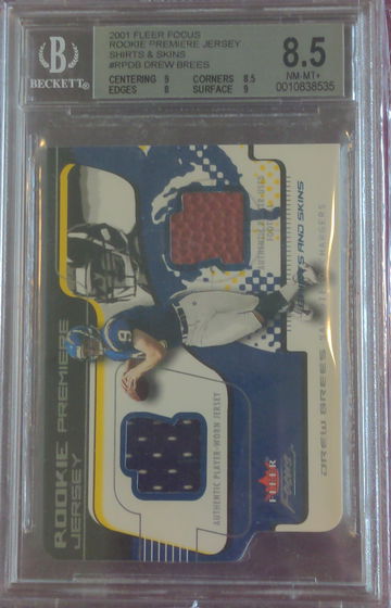 2001 Fleer Focus Shorts and Skins Rookie Premiere Jersey 03/50 Drew Brees