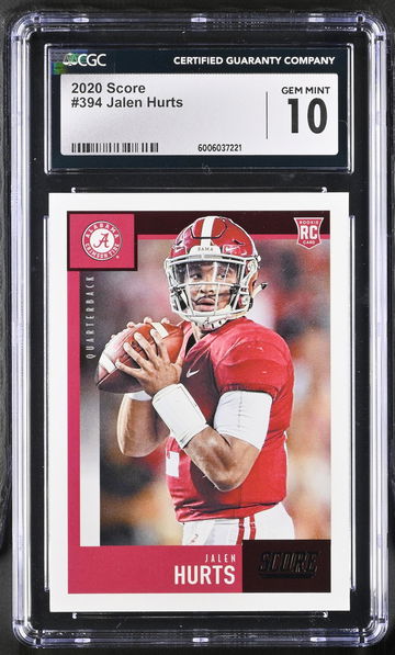 2020 Panini Score Jalen Hurts #394 RC CGC 10