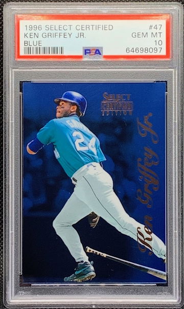 1996 Select Certified BLUE PARALLEL Ken Griffey Jr #47 PSA 10 POP 2!