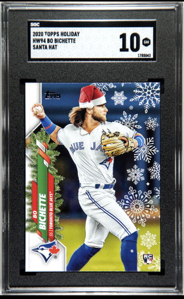 2020 Topps Holiday #HW94 Bo Bichette SP Santa Hat RC Rookie SGC 10 Gem Mint