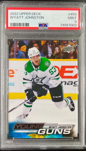 2022-23 Upper Deck young gun Wyatt Johnston psa 9