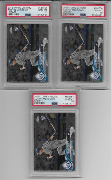 Lot of 3 2018 Topps Chrome Update Austin Meadows PSA 10