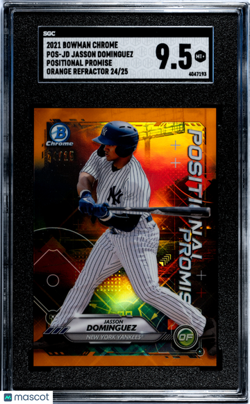2021 Bowman Chrome Jasson Dominguez #POS-JD Positional Promise Orange Refractor SGC 9.5