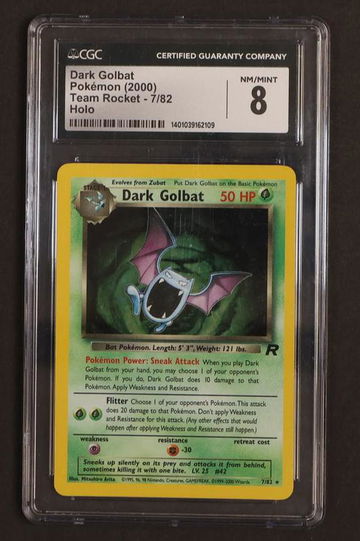 2000 Pokémon Team Rocket Dark Golbat #7/82 Holo CGC 8
