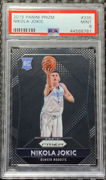 2015-16 Panini Prizm Nikola Jokic RC #335 Rookie Nuggets PSA 9 Mint MVP Rookie