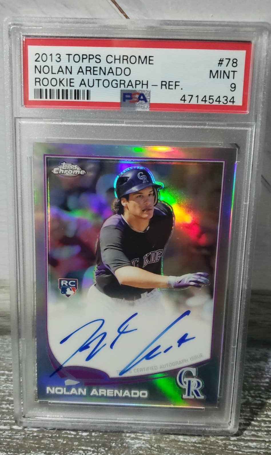 2013 Topps Chrome Nolan Arenado Refractor Autograph PSA 9