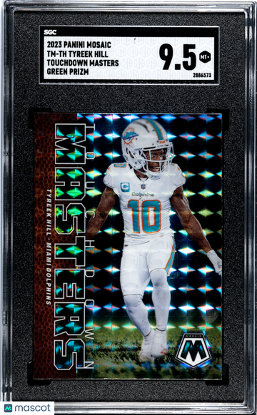 2023 Panini Mosaic Tyreek Hill #TM-TH Touchdown Masters Green Prizm SGC 9.5