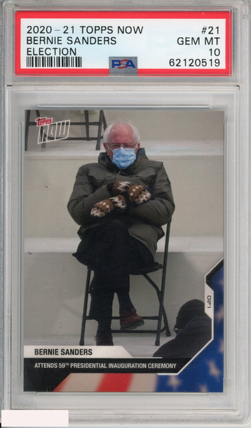 2020 TOPPS NOW BERNIE SANDERS #21 ELECTION INAUGURATION DAY PSA 10 GEM MT
