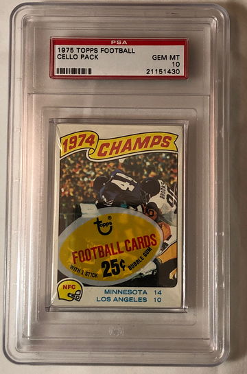1975 TOOPS FOOTBALL CELLO PACK , GEM MT-10