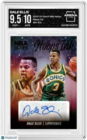 2023-24 Panini NBA Hoops Dale Ellis #HI-ELS Hoops Ink Auto Arena Club 9.5 Auto 10