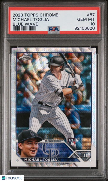 2023 Topps Chrome Michael Toglia #87 Blue Wave Rookie PSA 10