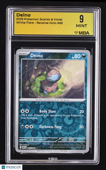 2025 Pokemon Scarlet & Violet White Flare Deino Reverse Holo MBA 9 #65