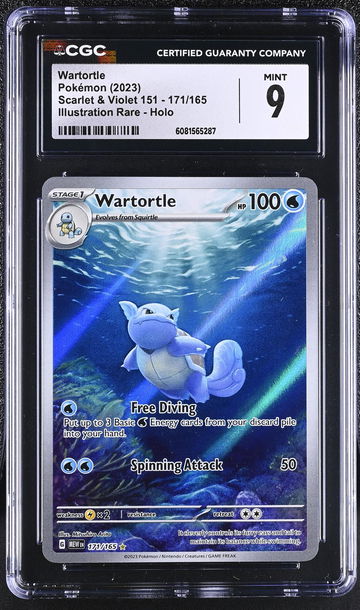 2023 Pokémon Scarlet & Violet 151 Illustration Rare Wartortle #171/165 CGC 9