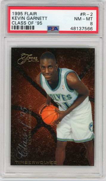 KEVIN GARNETT 1995-96 Flair Class of '95 Rc #R-2 PSA 8