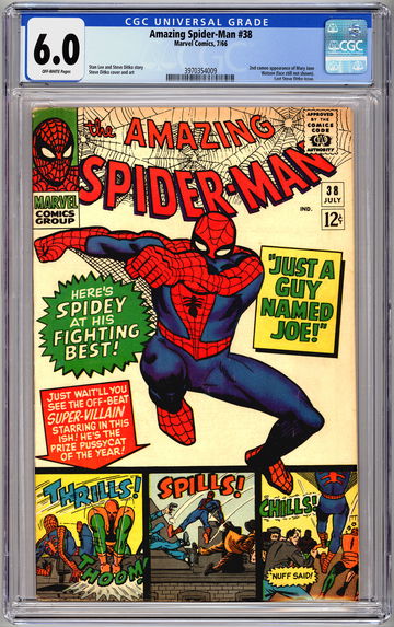 AMAZING SPIDER-MAN #38 CGC 6.0 *FINAL DITKO ASM* MARY JANE WATSON 2ND APP 1966