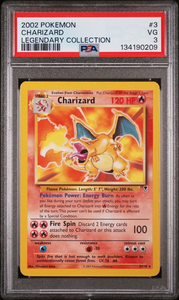 2002 Pokemon Legendary Collection Charizard #3 PSA 3