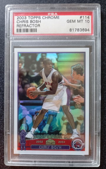 2003 Topps Chrome Refractor Chris Bosh Rookie Rookie RC PSA 10 (Shipping from Australia, around 3-4 weeks to the US)