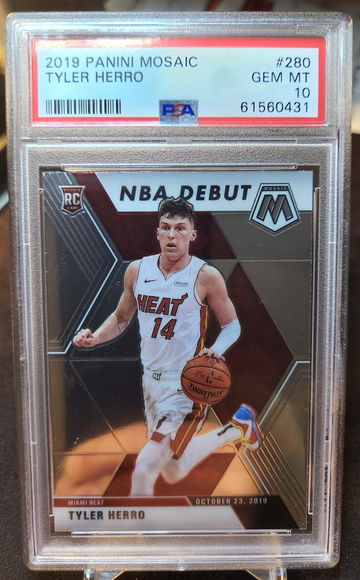 2019 Mosaic Tyler Herro #280 RC Rookie Gem Mint PSA 10 Heat