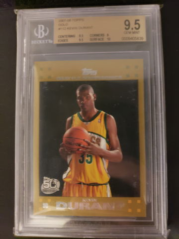 KEVIN DURANT 2007-08 TOPPS GOLD #112 0002/2007 BGS 9.5 POP 1