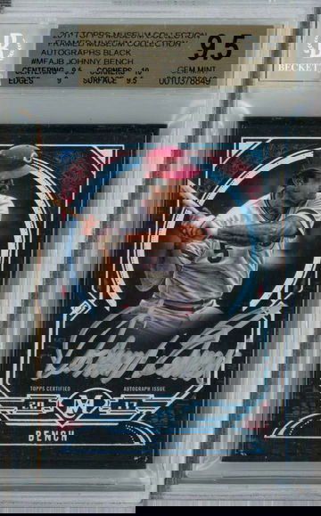 2017 Topps Museum Collection Framed Auto Black Johnny Bench #MFAJB BGS 9.5/9