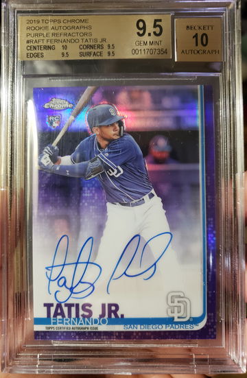 2019 Topps Chrome Fernando Tatis Purple Refractor Auto RC #245/250 BGS 9.5 True Gem+