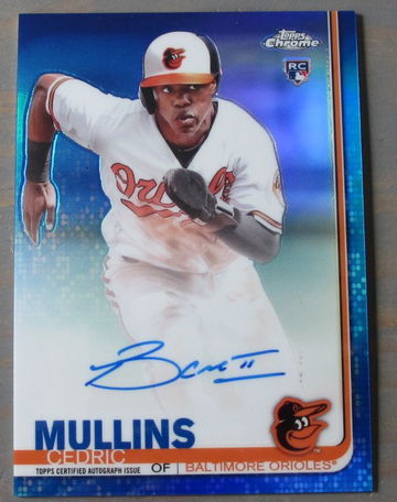 2019 Topps Chrome Rookie Auto Blue Refractor #/150 Cedric Mullins