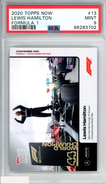 2020 TOPPS NOW FORMULA 1 LEWIS HAMILTON #13 ROOKIE RC PSA 9 MINT