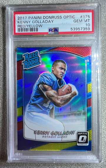 2017 Optic Kenny Golladay RC PSA 10 holo red yellow rookie