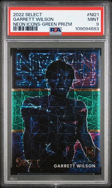 2022 Panini Select Neon Icons Green Prizm Garrett Wilson #NI21 PSA 9