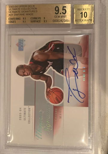 2003-04 upper deck ultimate Collection ultimate signatures Dwyane  Wade BGS 9.5 10 auto 
