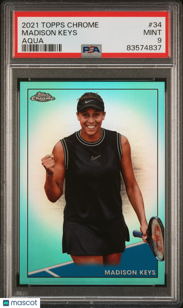 2021 Topps Chrome Tennis Madison Keys #34 Aqua PSA 9