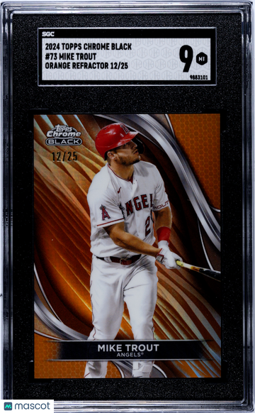 2024 Topps Chrome Black Mike Trout #73 Orange Refractor SGC 9