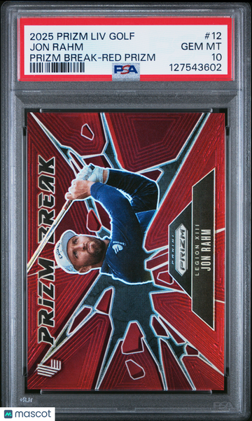 2025 Panini Prizm LIV Golf Prizm Break Jon Rahm #12 Red PSA 10