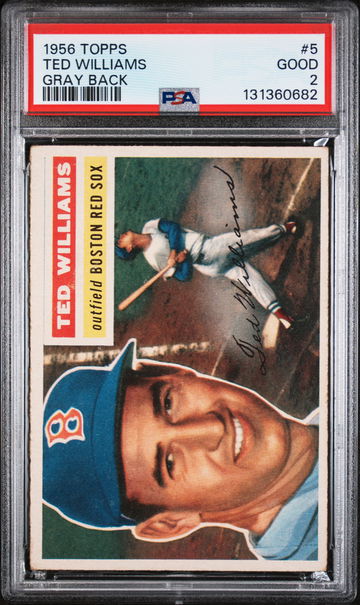 1956 Topps Gray Back Ted Williams #5A PSA 2