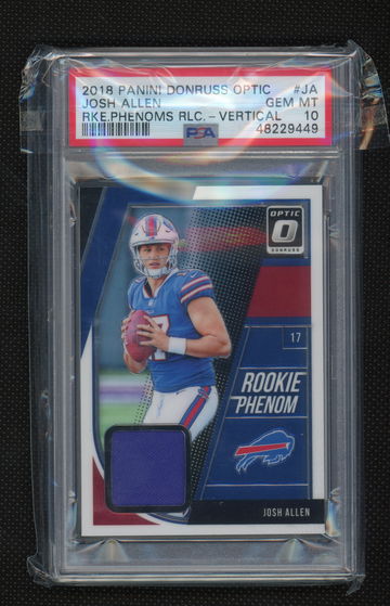2018 Josh Allen Panini Donruss Optic Rookie Phenoms RLC Vertical Patch PSA 10