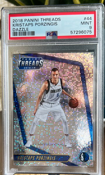 Kristaps Porzingis 2018 Panini Threads Dazzle #44 PSA 9 MINT Low Pop 🔥📈
