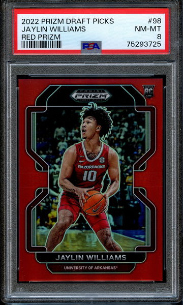 Jaylin Williams 2022 Prizm Draft Red Prizm /299 PSA 8