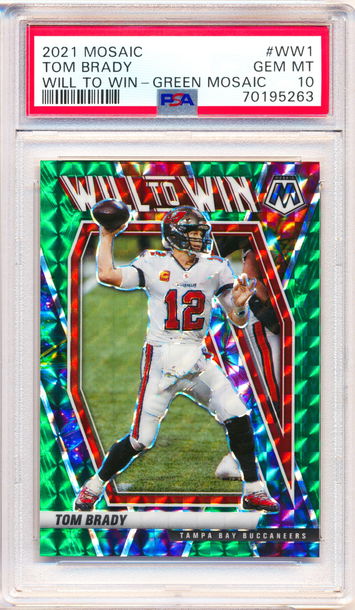 2021 Panini #WW1 Tom Brady Will to Win Green Mosaic PSA 10