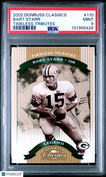 2002 Donruss Classics Bart Starr #110 Timeless Tributes PSA 9