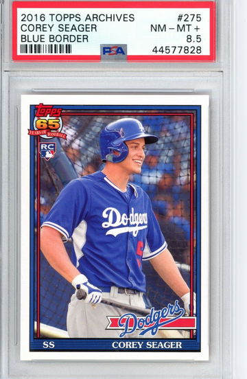 ⚾️⚾️ 2016 Topps Archives COREY SEAGER BLUE BORDER PSA 8.5 RC 🔥🔥🔥📭