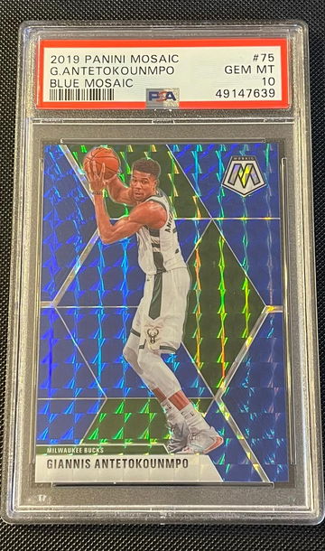 Giannis ANTETOKOUNMPO 2019 Mosaic Blue Prizm #/99 Pop 4! PSA 10