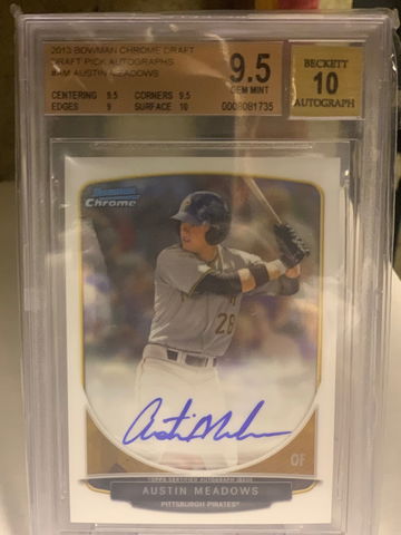 2013 Bowman Chrome Draft Pick Autographs Austin Meadows BGS 9.5 10 Auto
