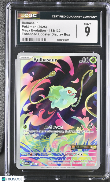 2025 Pokemon Mega Evolution Bulbasaur Enhanced Booster Display Box CGC 9 #133/132
