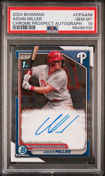 2024 Bowman Chrome Prospect Autograph Aidan Miller #CPA-AMI PSA 10
