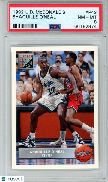 1992 Upper Deck Mcdonald's Shaquille O'Neal #P43 Rookie PSA 8