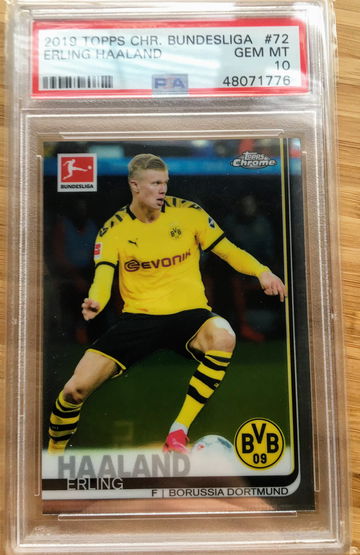 2019 Topps Chrome Bundesliga Erling Haaland PSA 10